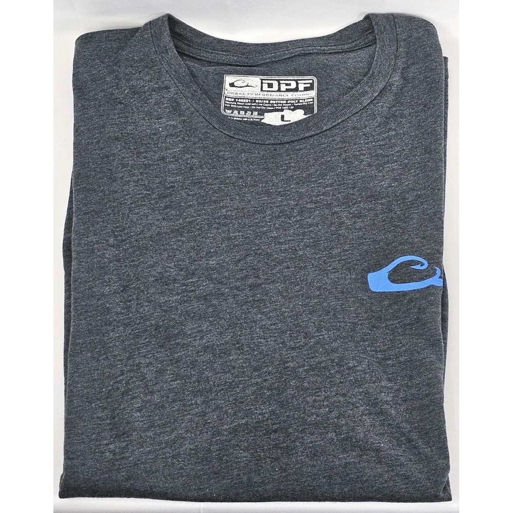 Drake Front And Back Logo Swordfish US Flag TShirt Mens Large Gray Cotton Poly - Picture 3 of 5
